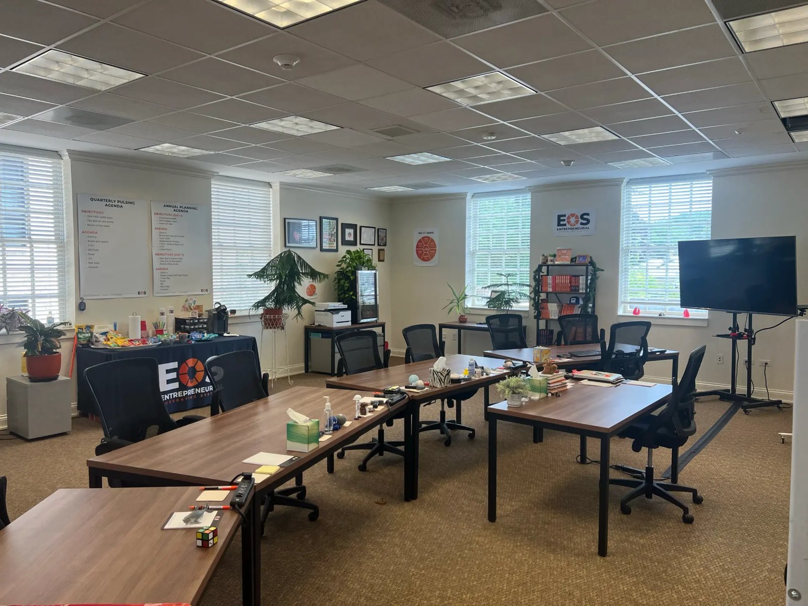 The 4Mores EOS session room set up for a leadership team day